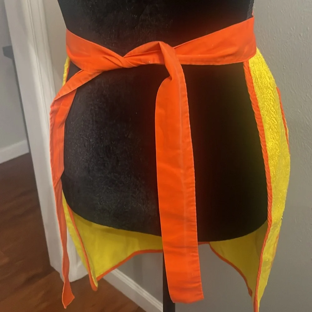 Kitchen Terry Cloth Half Apron, Bright Fruit Theme - Vintage